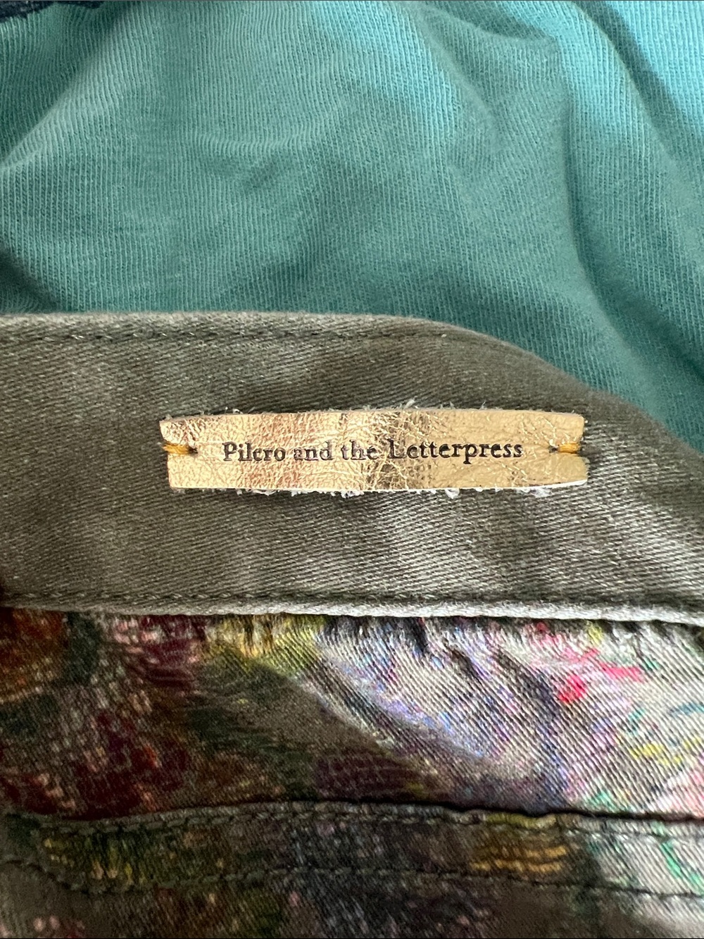 Anthropologie Pilcro Letterpress Green Floral Jeans NWOT Sz 28 - Picture 5 of 5